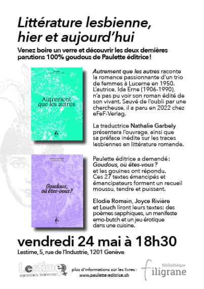 Littérature lesbienne, hier et aujourd’hui : événement le vendredi 24 mai à Lestime @ Lestime